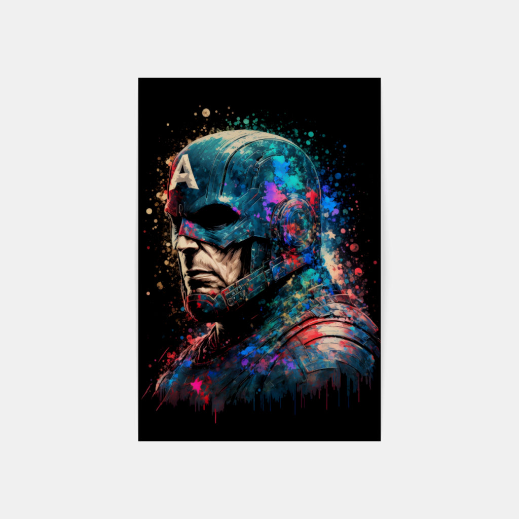 Captain America in Shadow: Defending in Darkness Wall Art