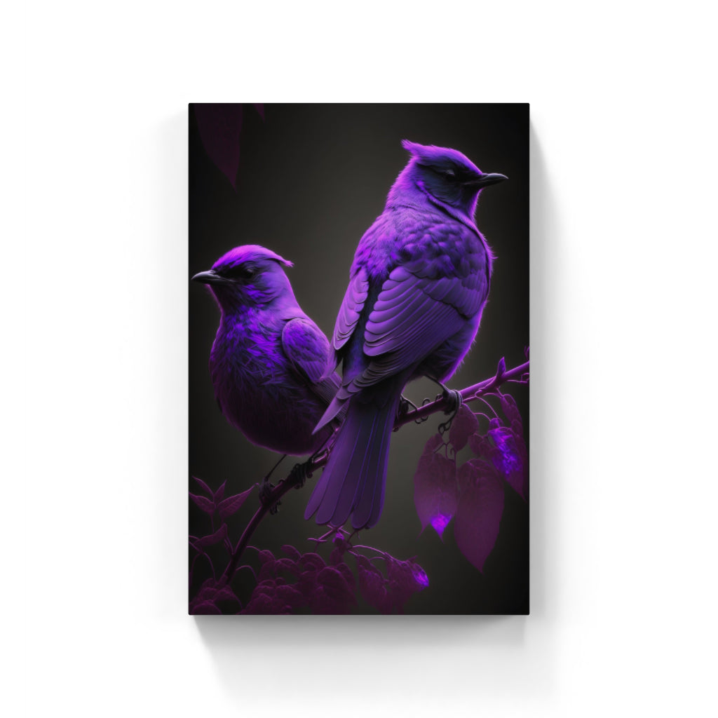 Violet Pair: Two Birds in Delicate Hues Wall Art