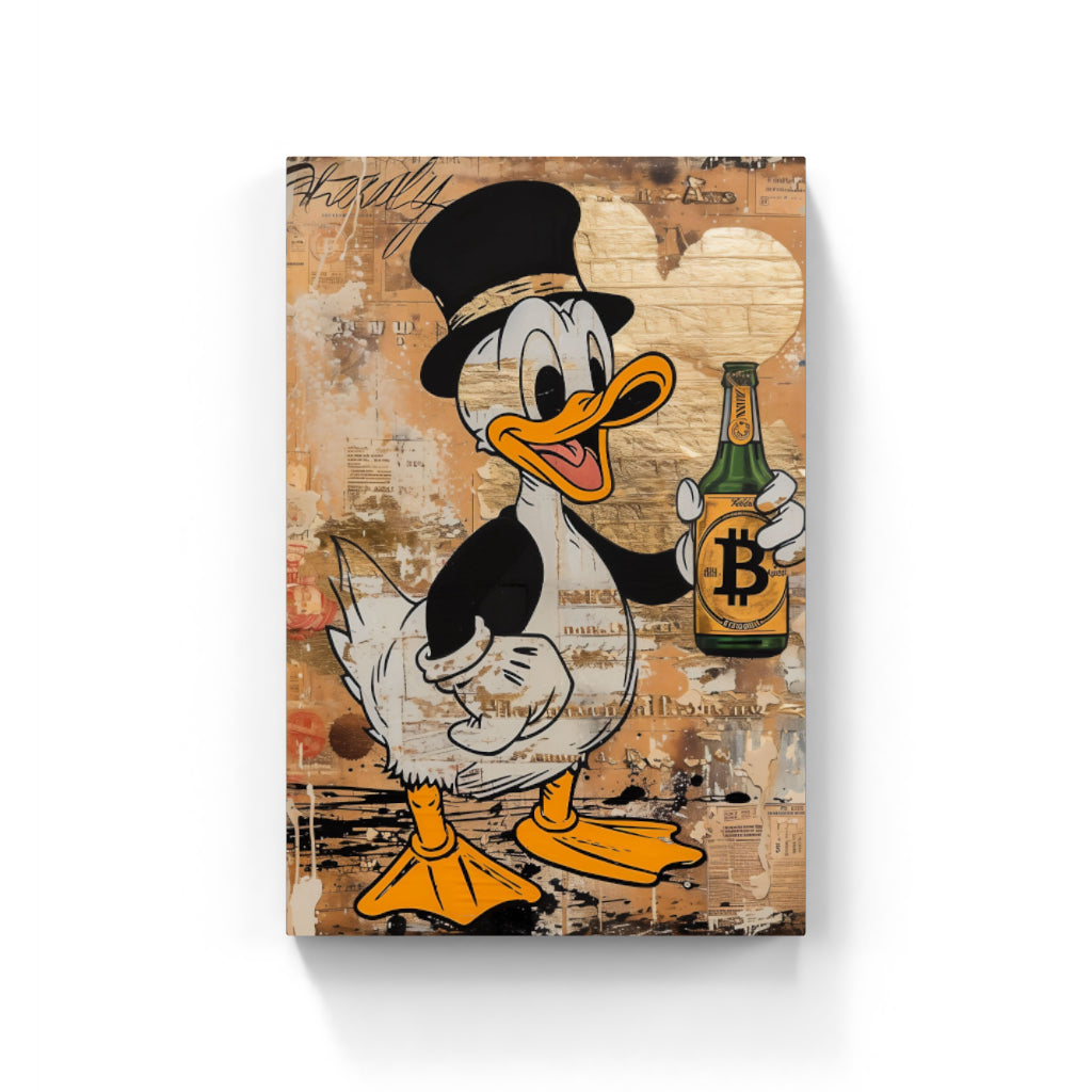 Rich Duck Bitcoin Wall Art Canvas,Home Decor Prints, Art Wall Pictures