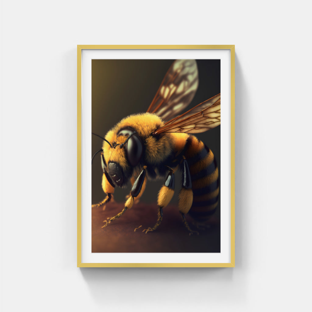 Buzzing Beauty: Artistic Depiction of a Bee Wall Art