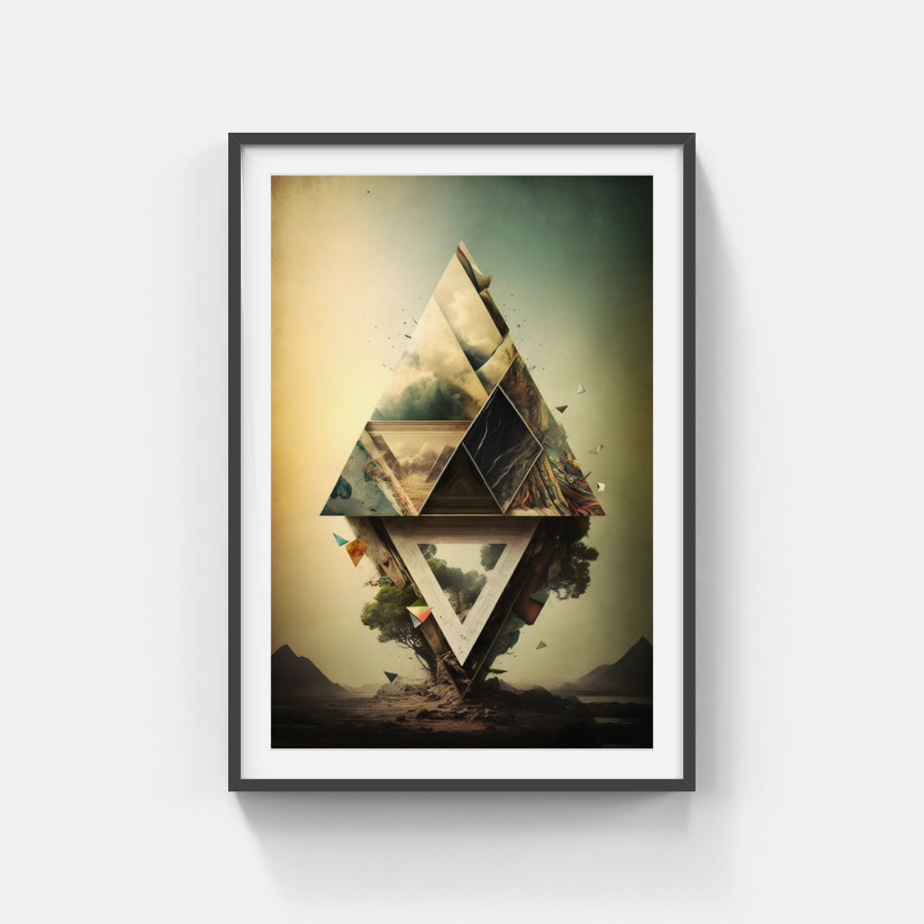 Triangular Mirror Reflections Wall Art Canvas Home Decor Prints Art Wall Pictures