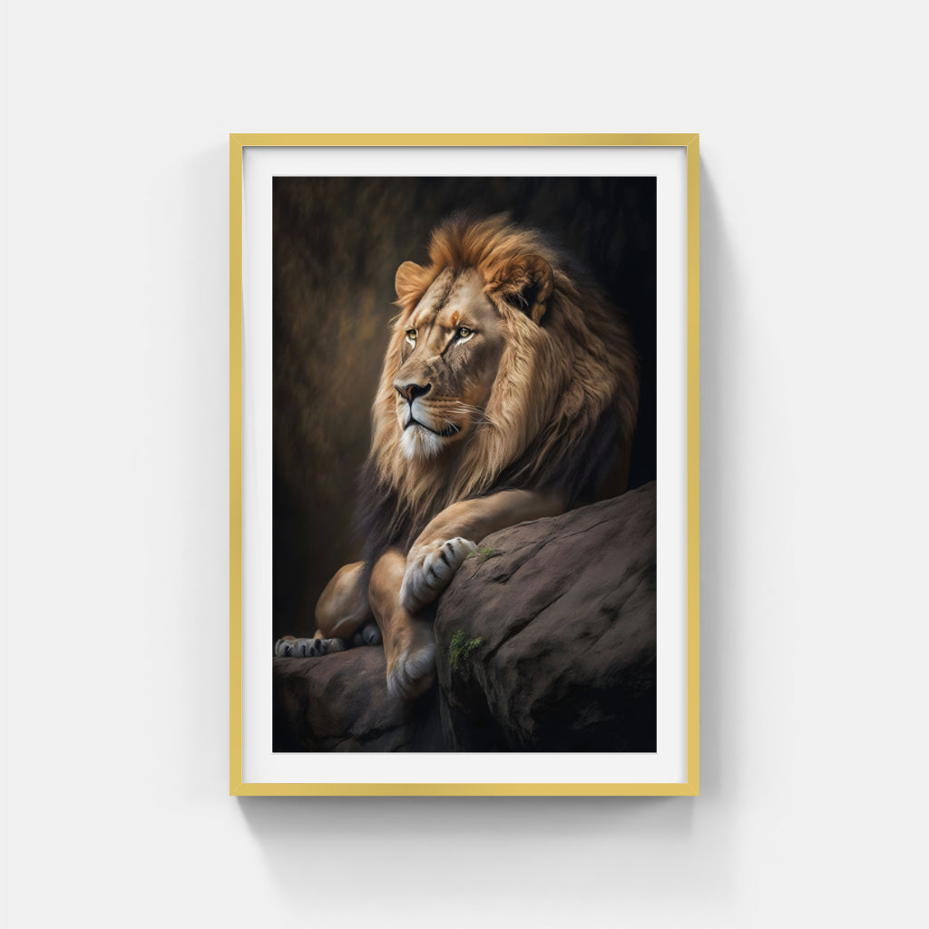 Shrine Guardian: Majestic Lion at Rest Wall Art