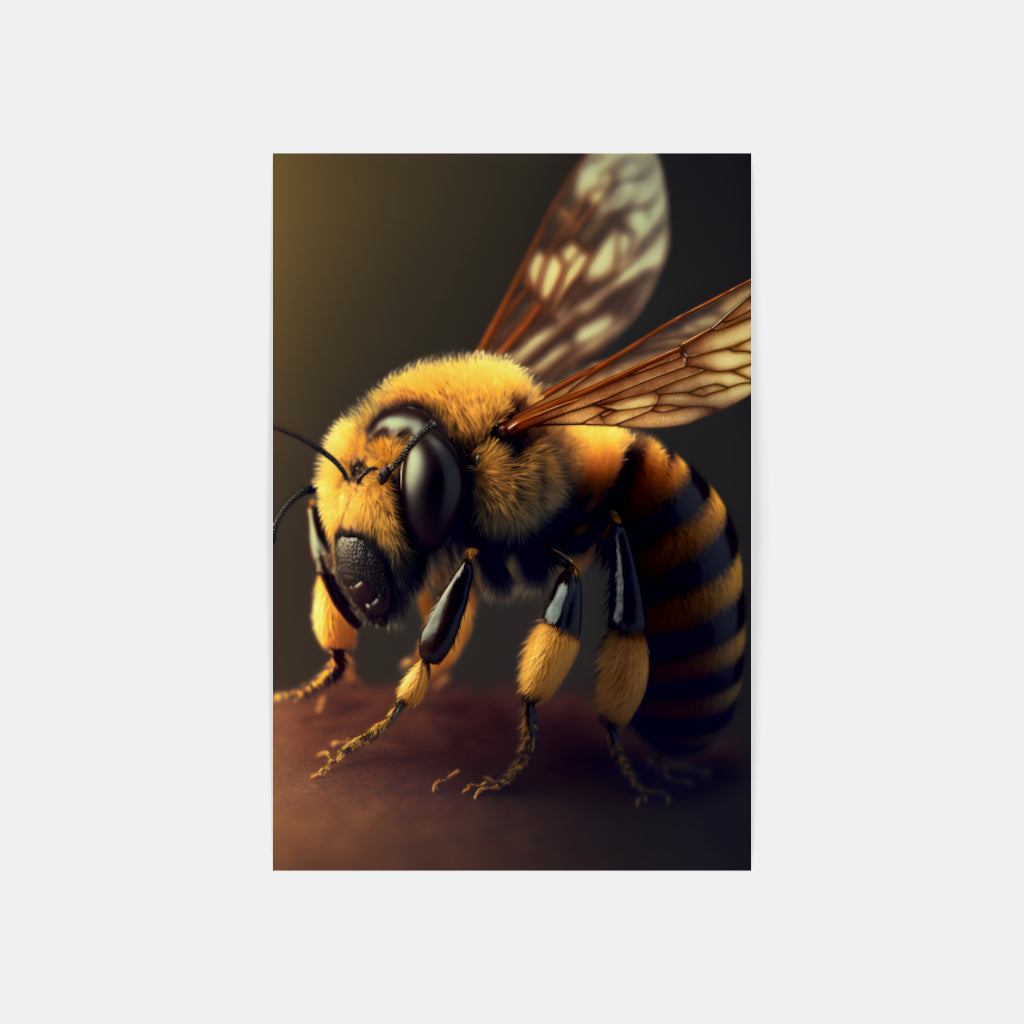 Buzzing Beauty: Artistic Depiction of a Bee Wall Art