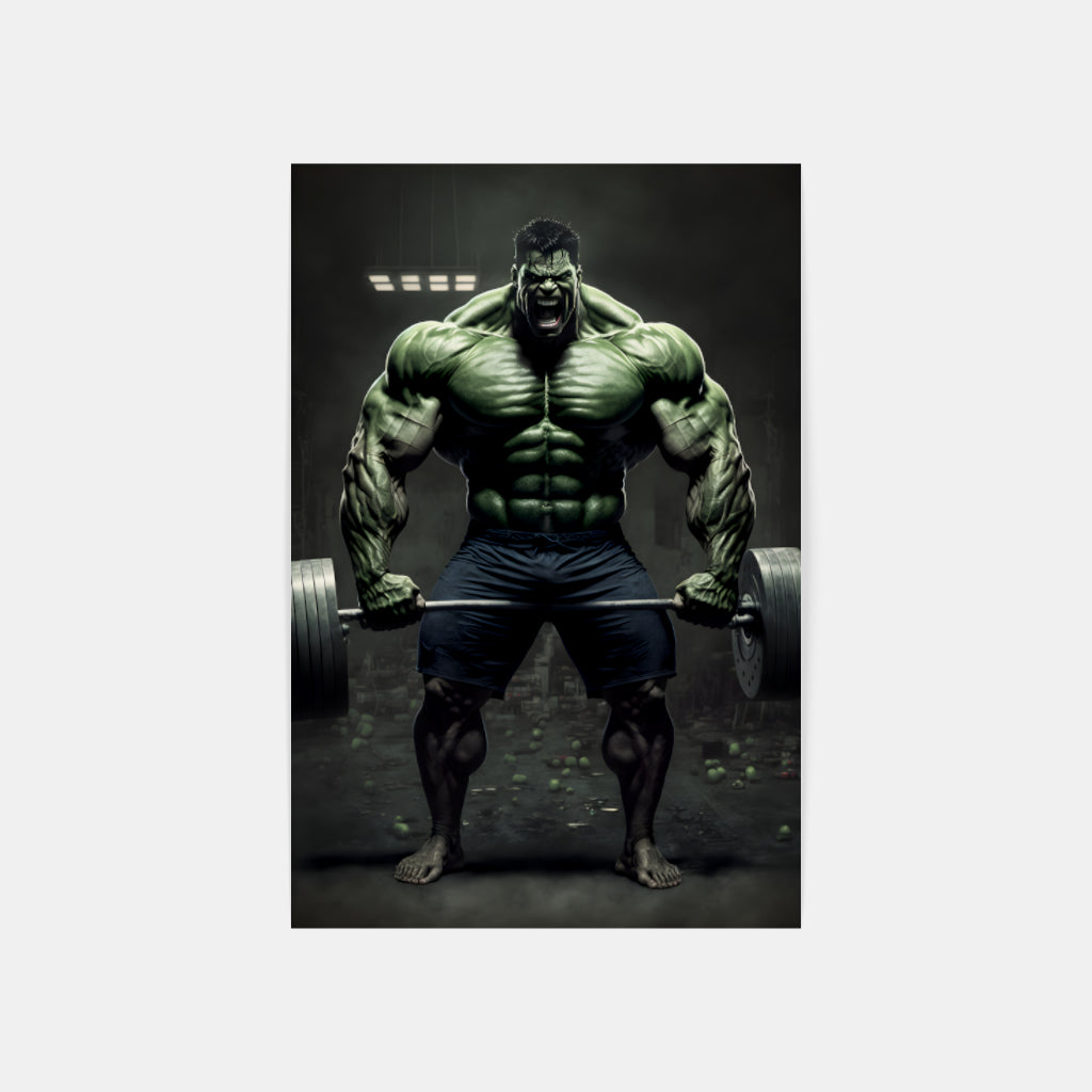 Smashing Gains: Hulk's Workout Session Wall Art