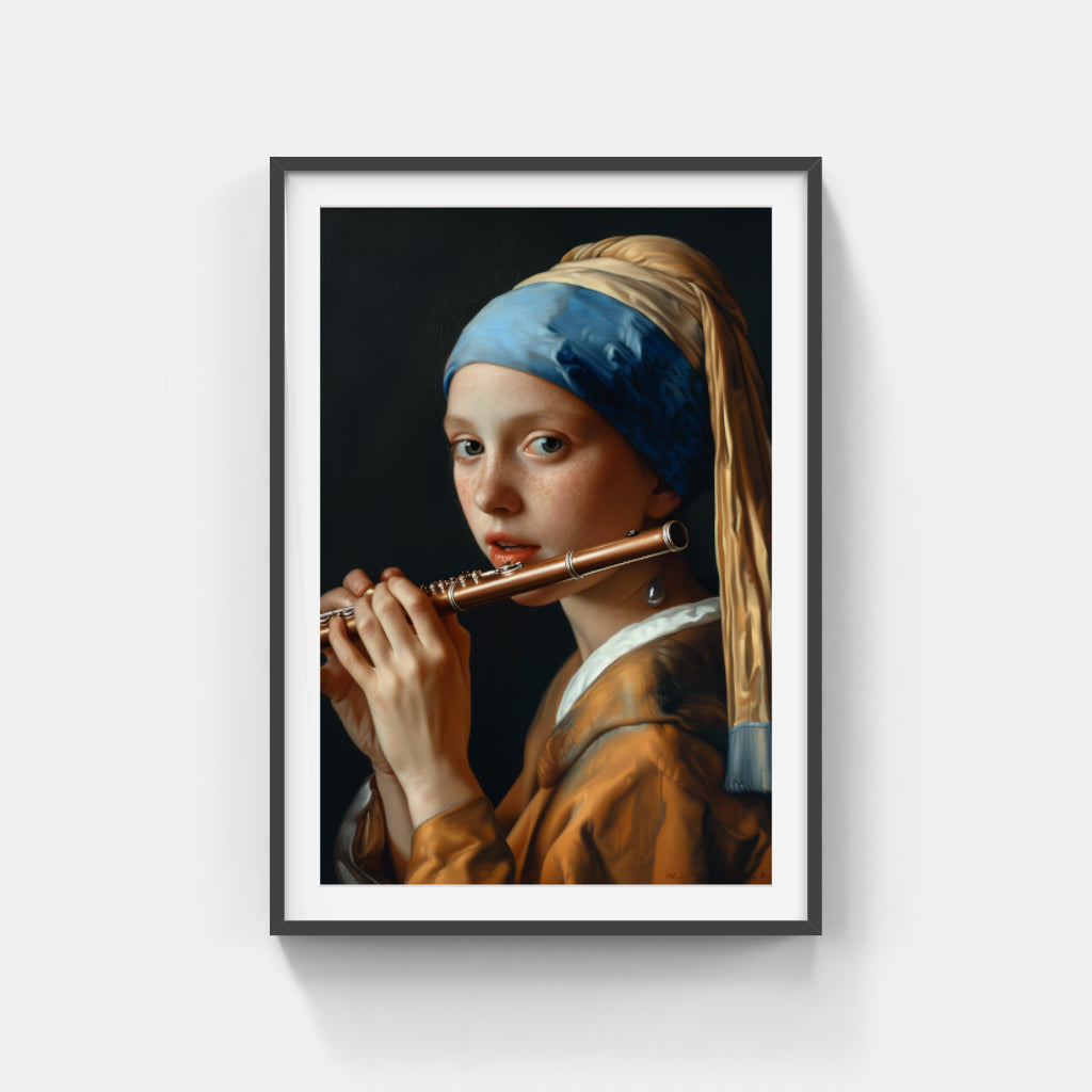 Woman Playing Flute Wall Art Canvas,Home Decor Prints, Art Wall Pictures