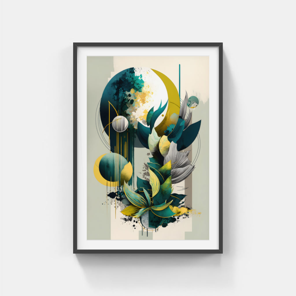 Verdant Dreamscape: Abstract Green Fusion Wall Art