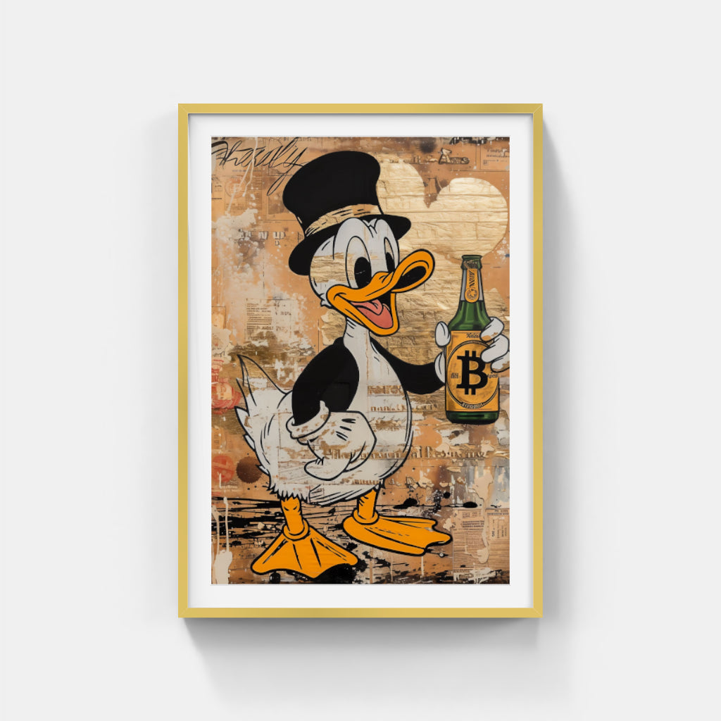 Rich Duck Bitcoin Wall Art Canvas,Home Decor Prints, Art Wall Pictures