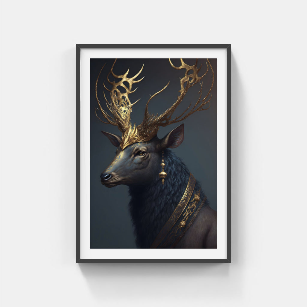 Golden Gazelle: Horns Aglow Wall Art