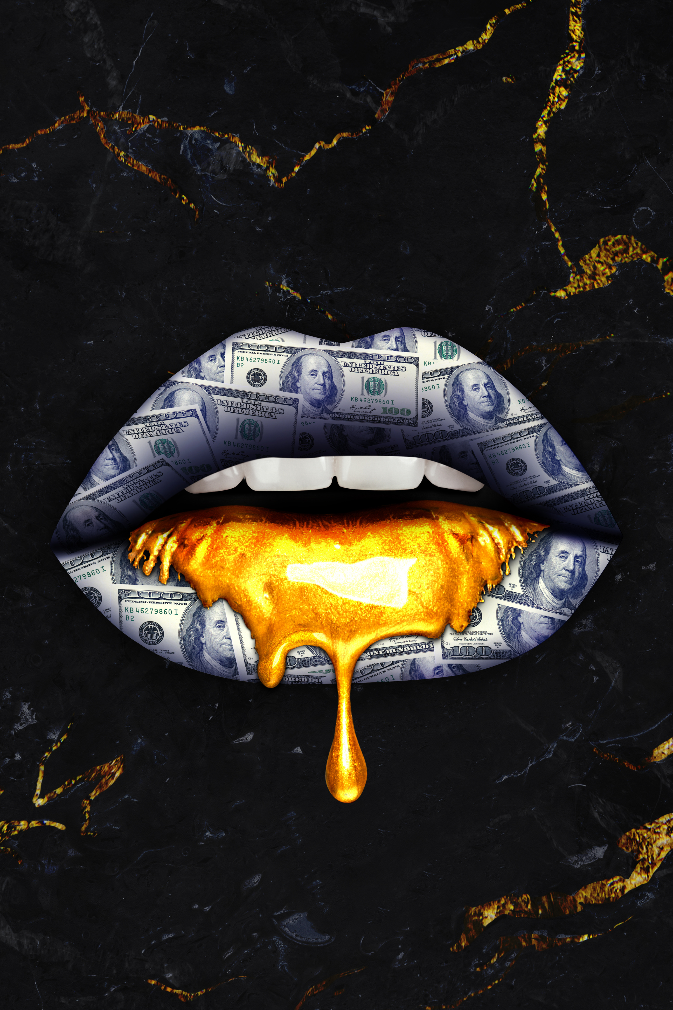 Luxurious Lips: The Currency of Glamour Wall Art