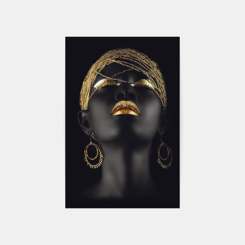 Golden Elegance: A Radiant Portrait Wall Art