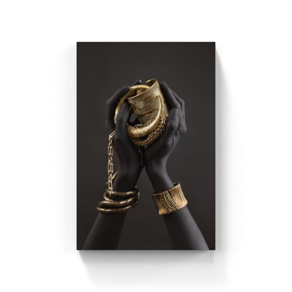 Opulent Accents: Golden Bracelet Elegance Wall Art