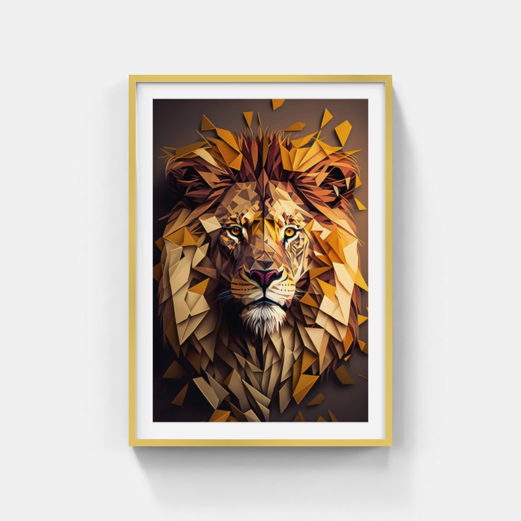 Crystal King: Lion Face in Glittering Crystals Wall Art