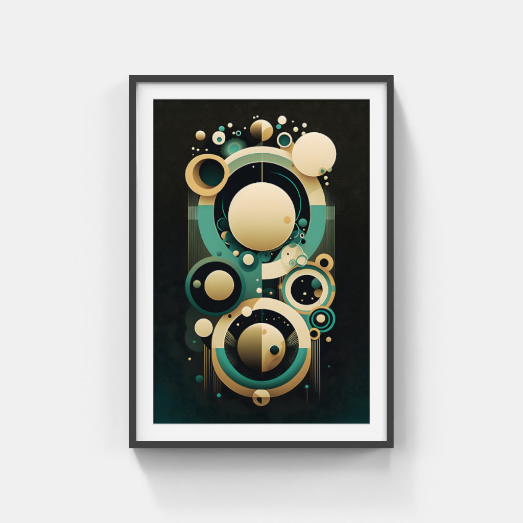 Celestial Orbs: An Abstract Circle Dance Wall Art