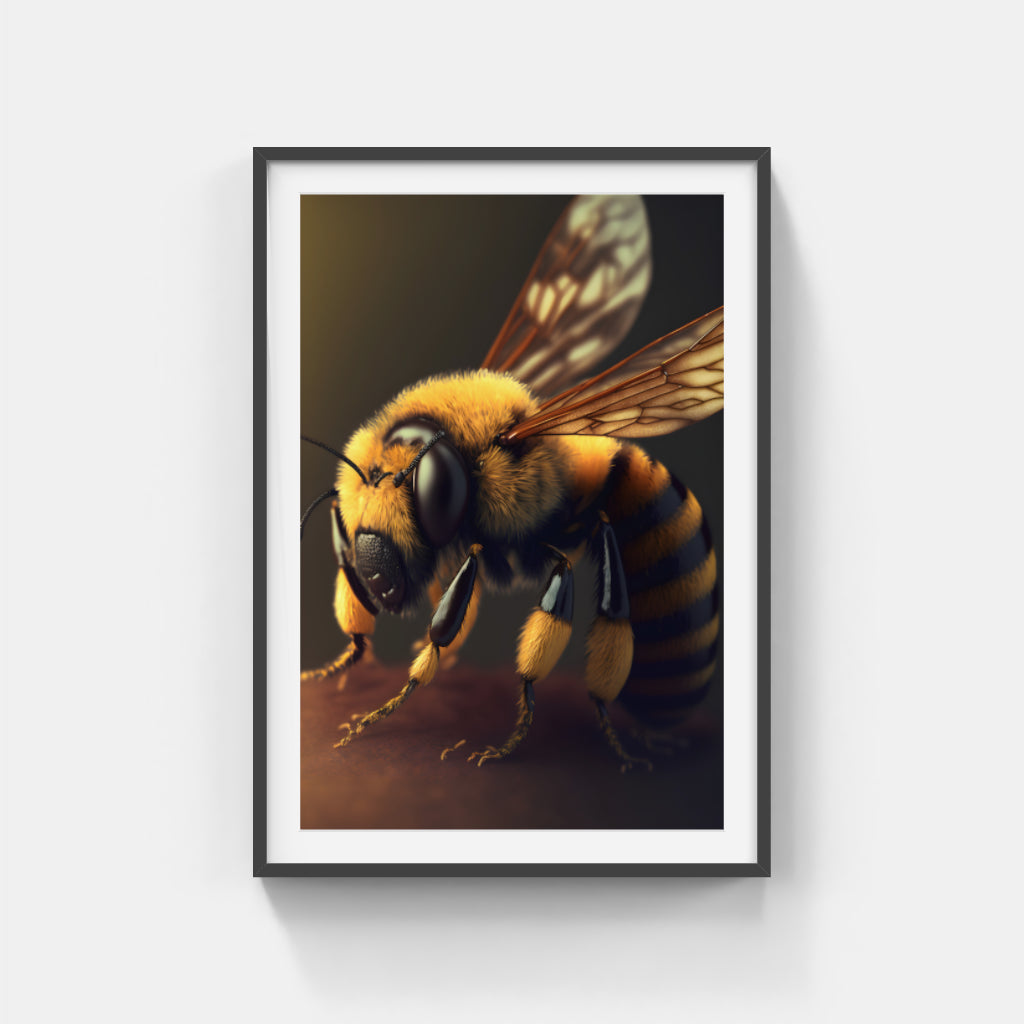 Buzzing Beauty: Artistic Depiction of a Bee Wall Art