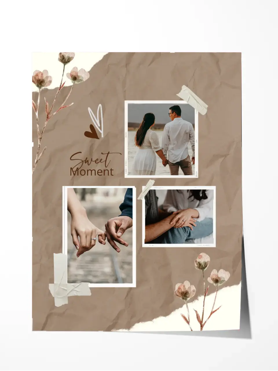 Custom Collage Print -3 Photos Collage - Sweet Moments