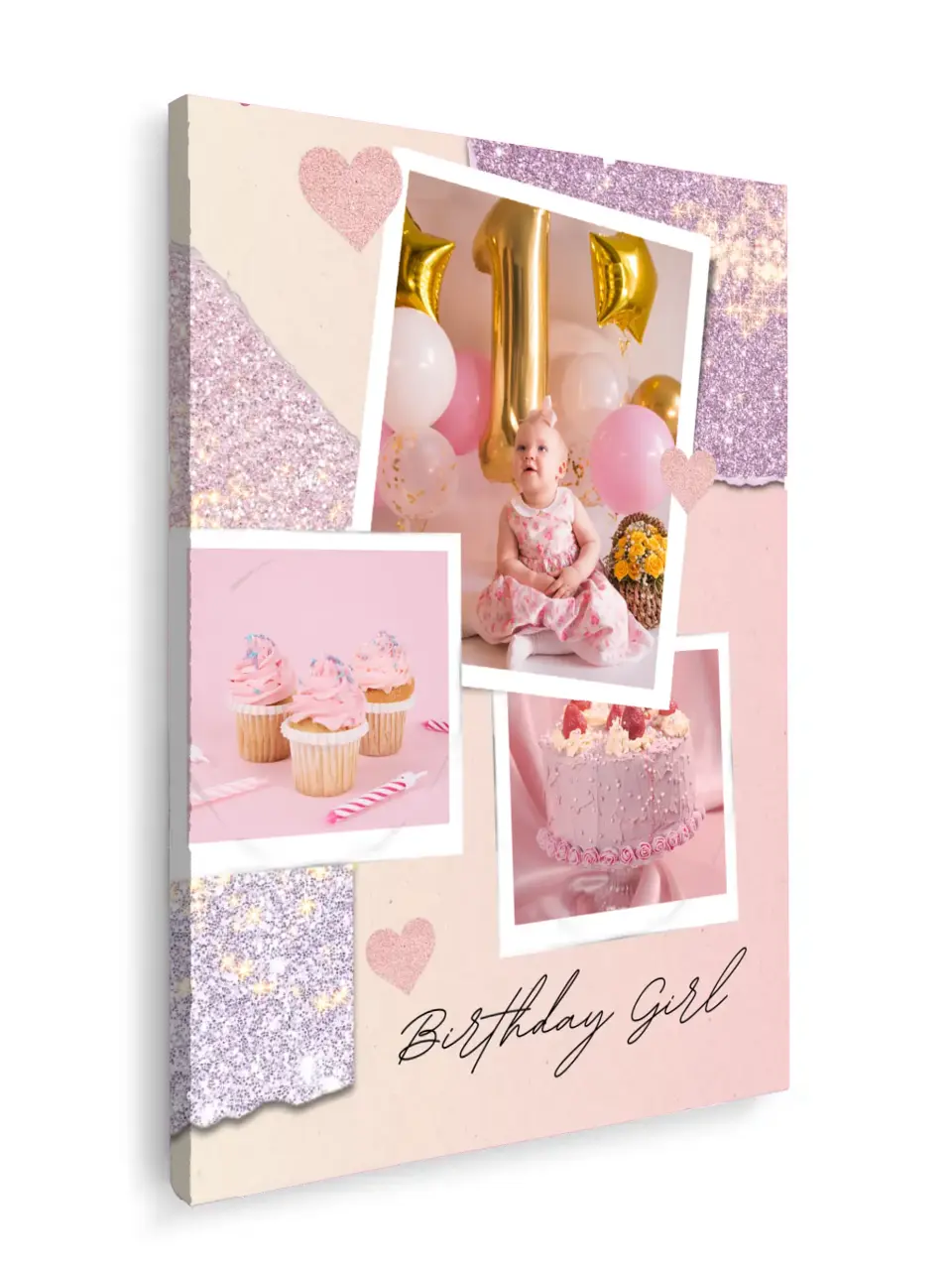 Custom Collage Print -3 Photos Collage - Birthday Girl