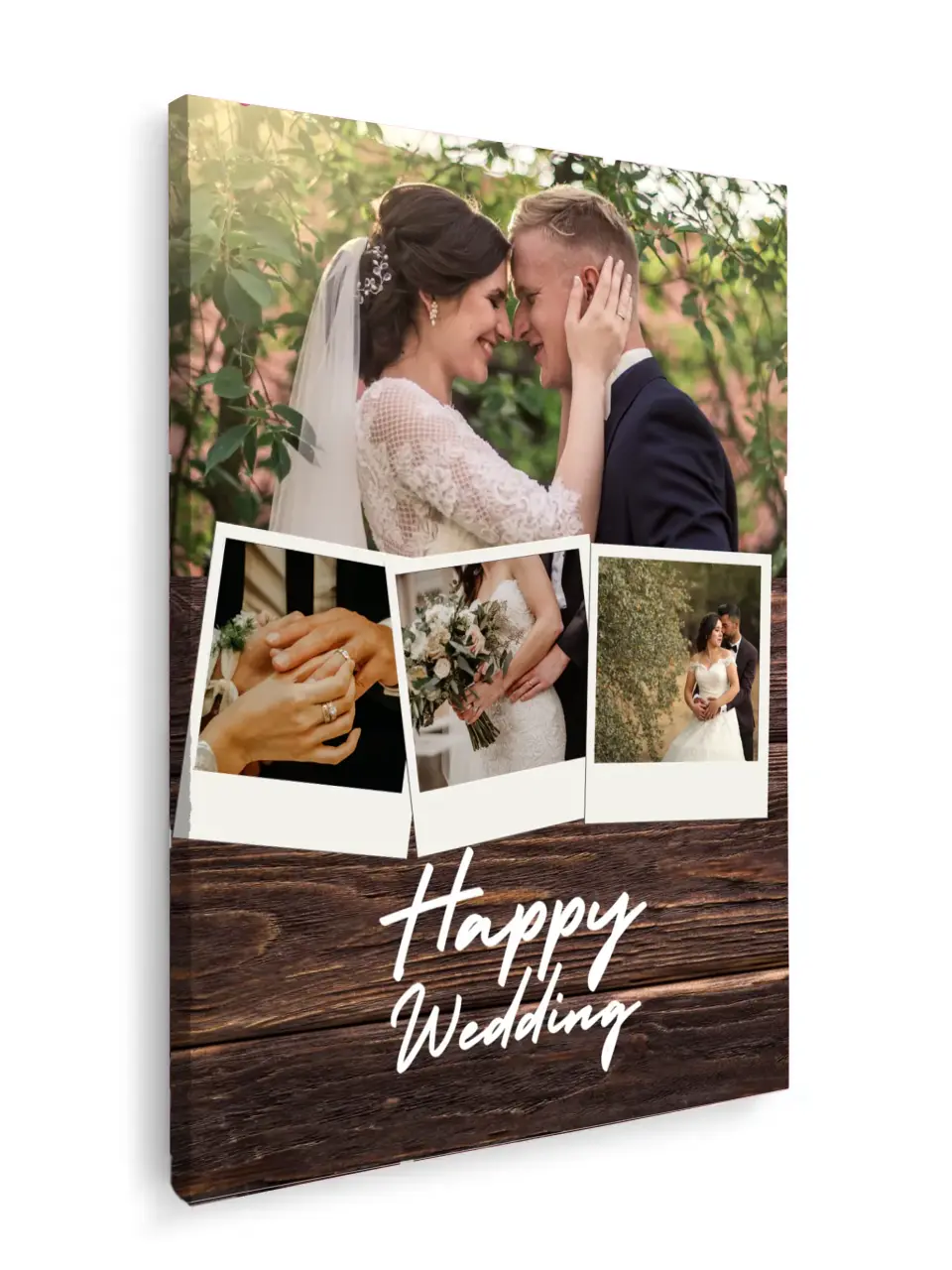 Custom Collage Print -4 Photos Collage - Happy Wedding