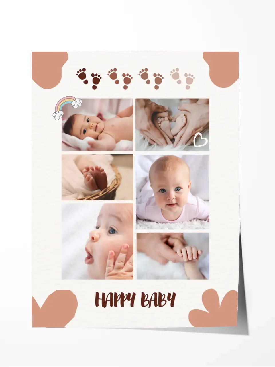 Custom Collage Print -6 Photos Collage - Happy Baby