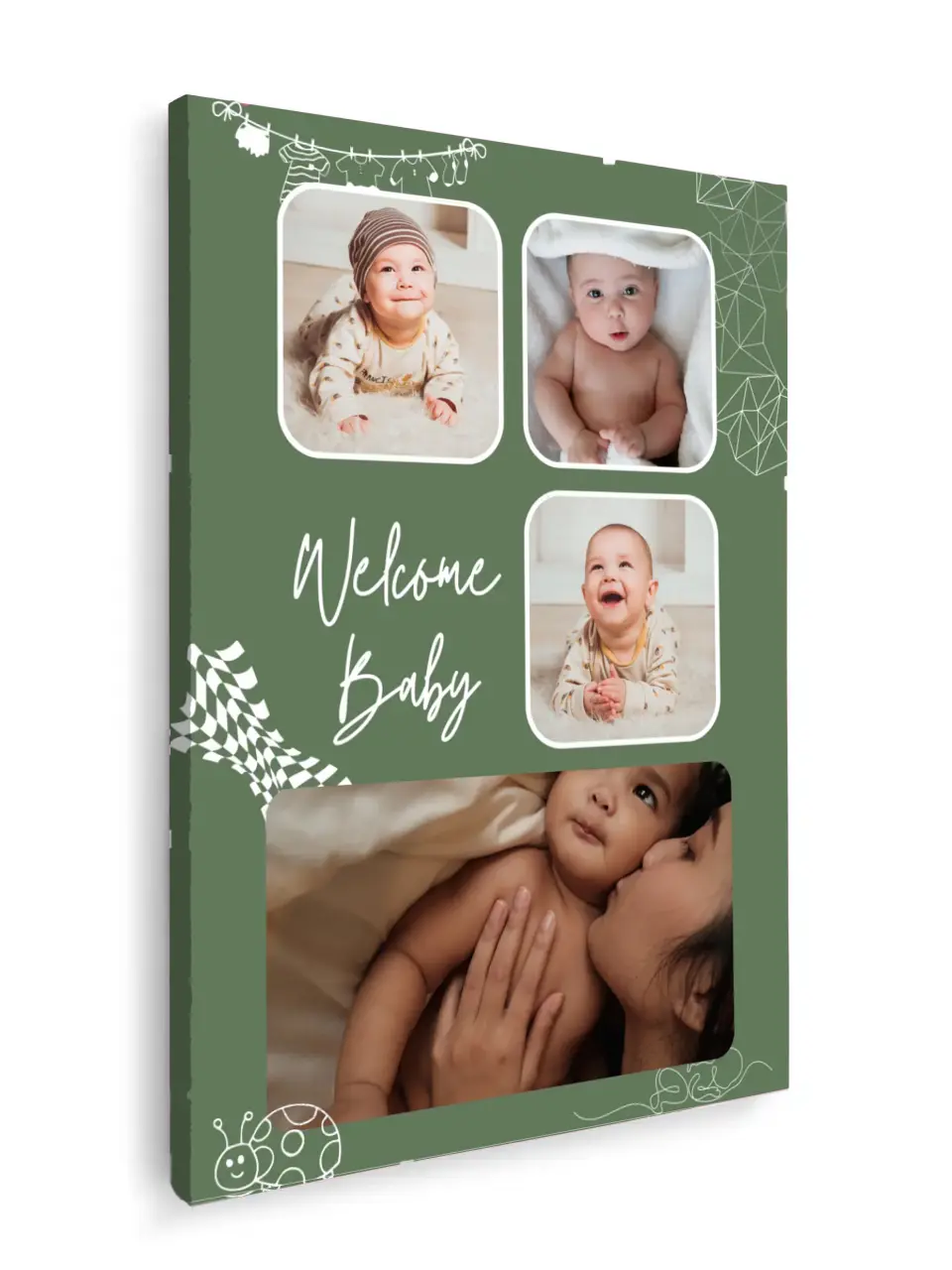 Custom Collage Print -4 Photos Collage - Welcome Baby