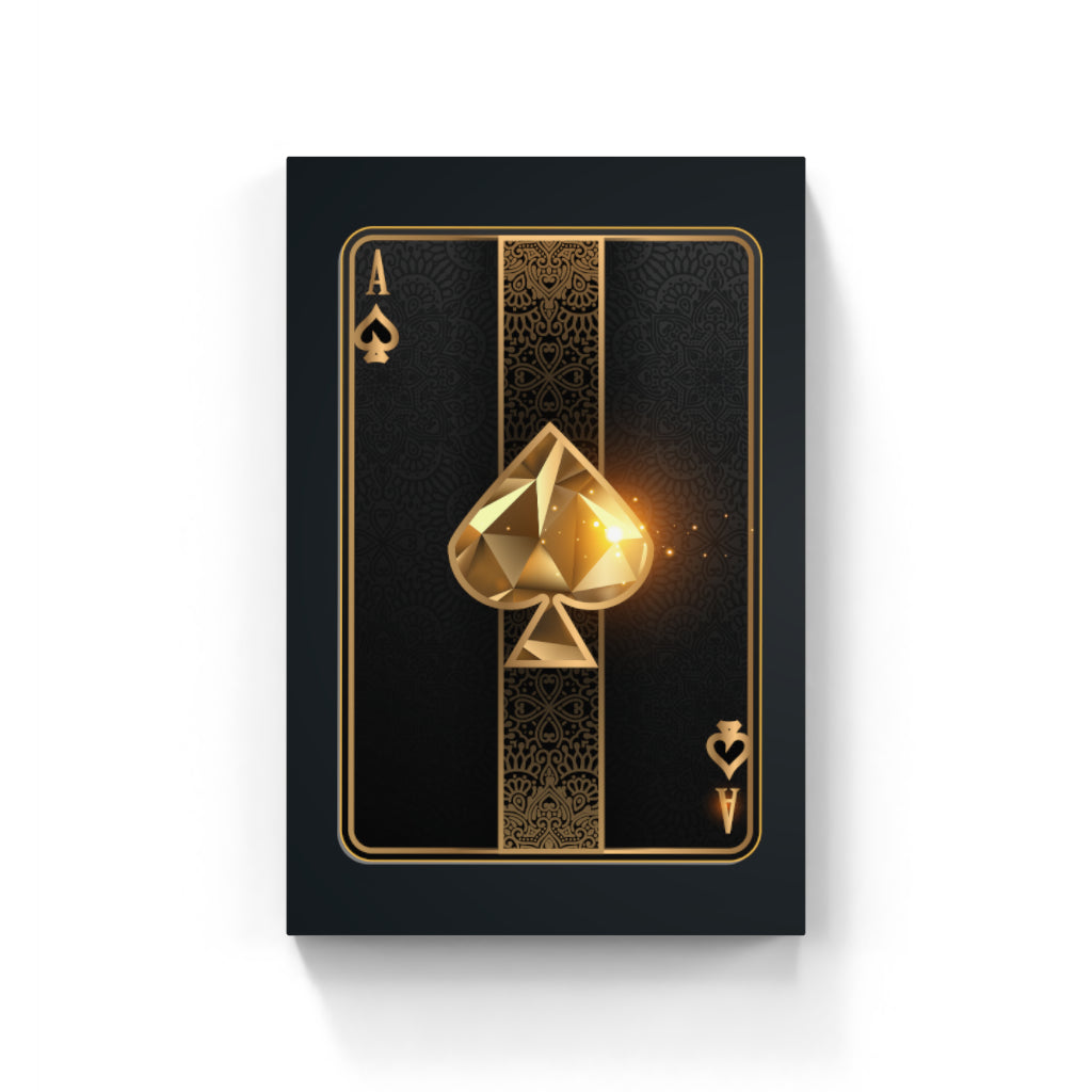 Ace of Spades in Gold Wall Art Canvas Home Decor Prints Art Wall Pictures