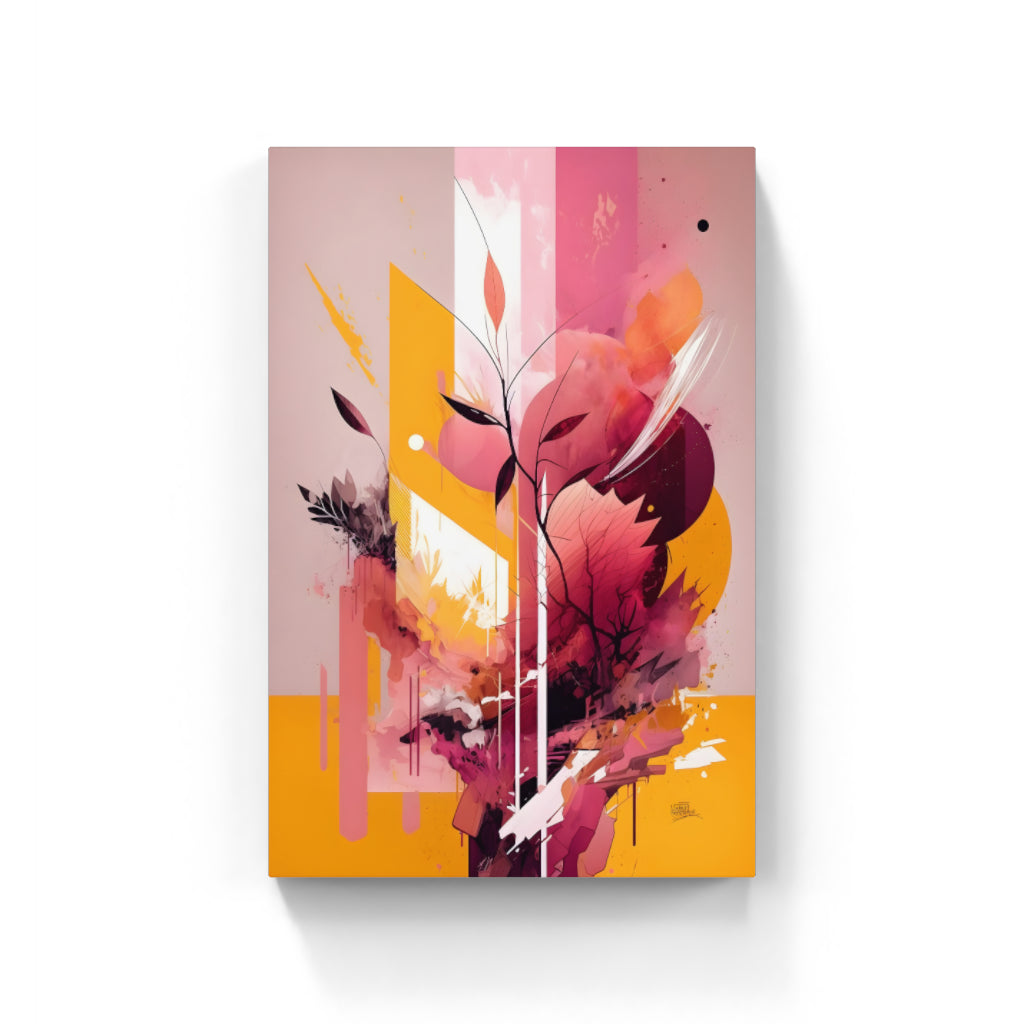 Sunset Harmony: Pink and Orange Abstract Wall Art