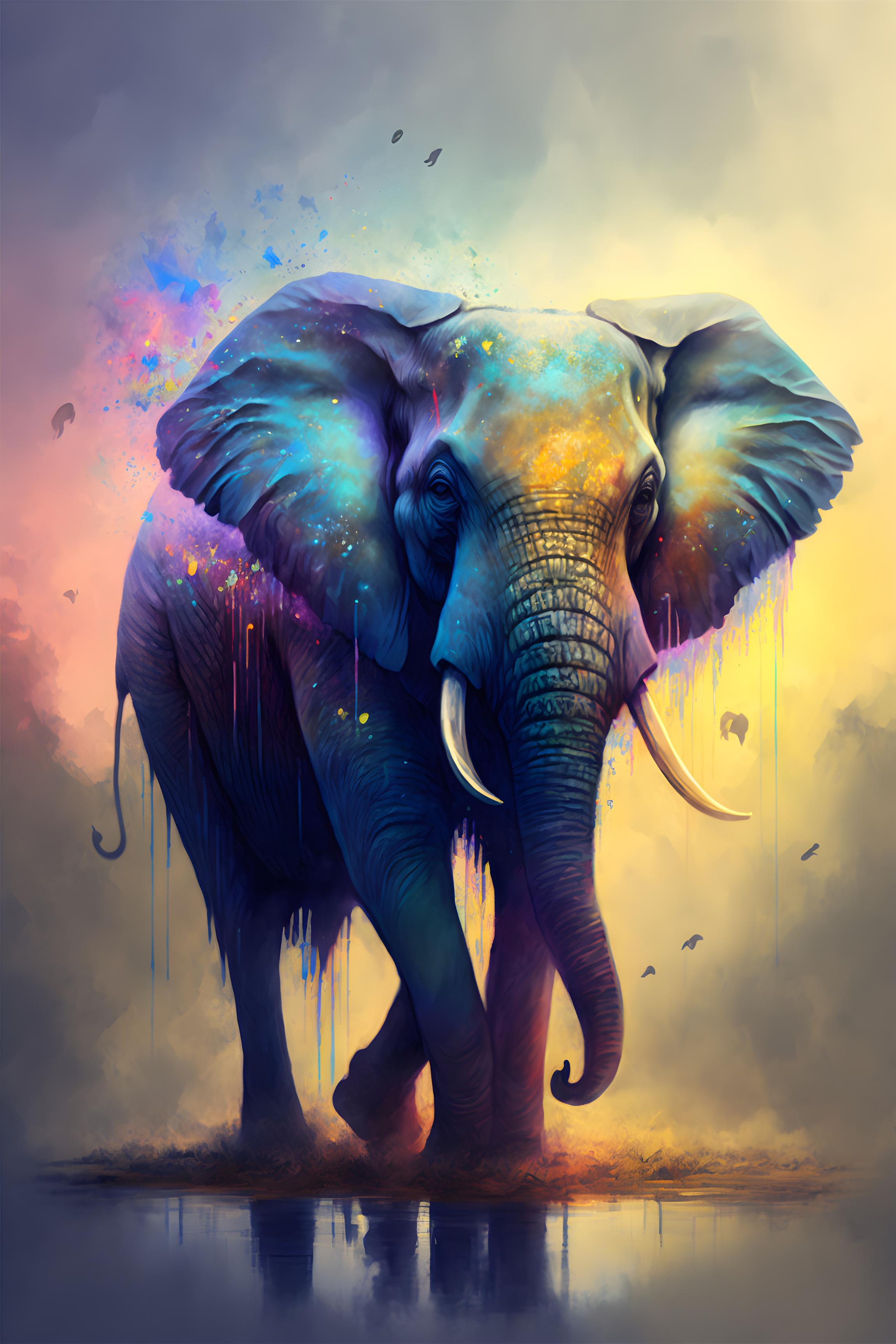 Festival Parade: The Elephants in Vibrant Splendor Wall Art