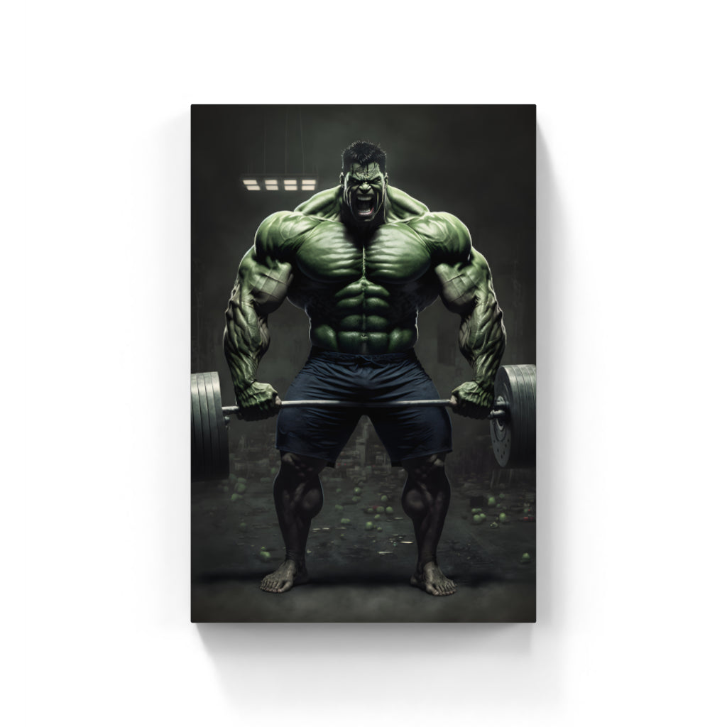 Smashing Gains: Hulk's Workout Session Wall Art