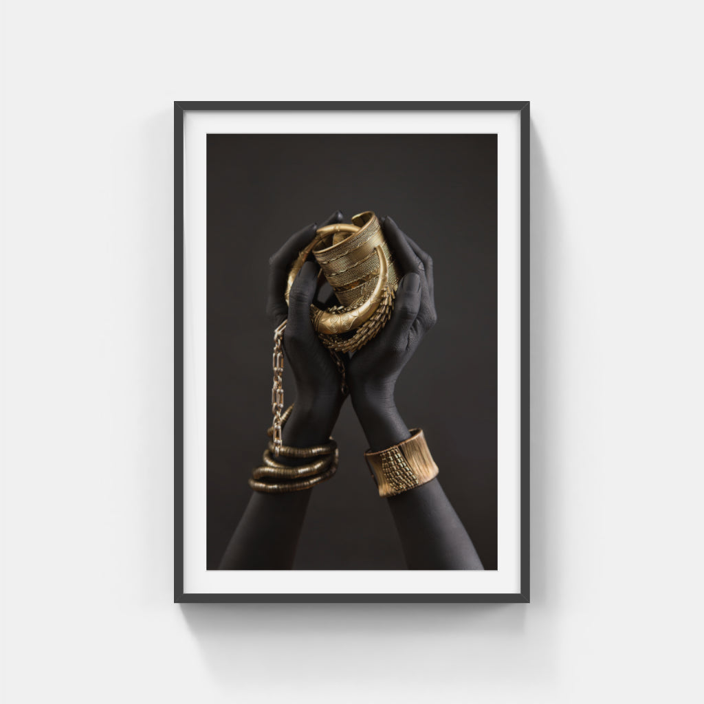 Opulent Accents: Golden Bracelet Elegance Wall Art