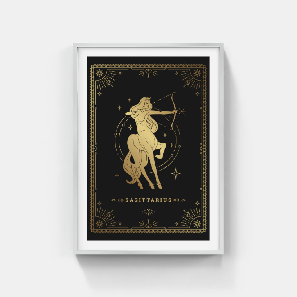 Golden Sagittarius: Archer's Radiance and Adventure Wall Art Canvas Home Decor Prints Art Wall Pictures