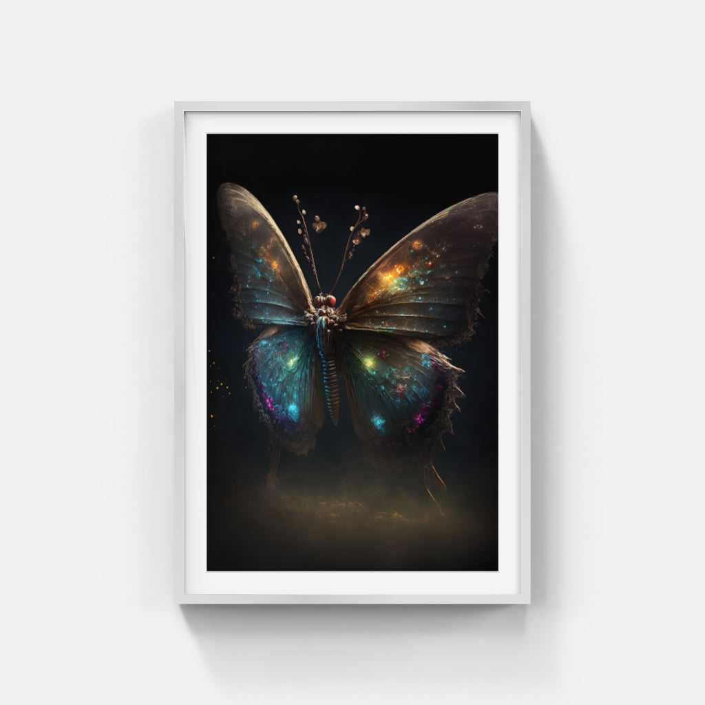 Illuminated Elegance: The Butterfly's Luminous Wings Wall Art