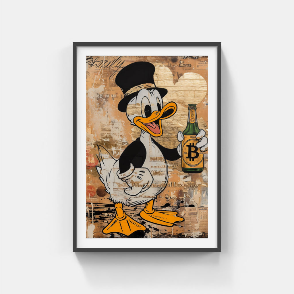 Rich Duck Bitcoin Wall Art Canvas,Home Decor Prints, Art Wall Pictures