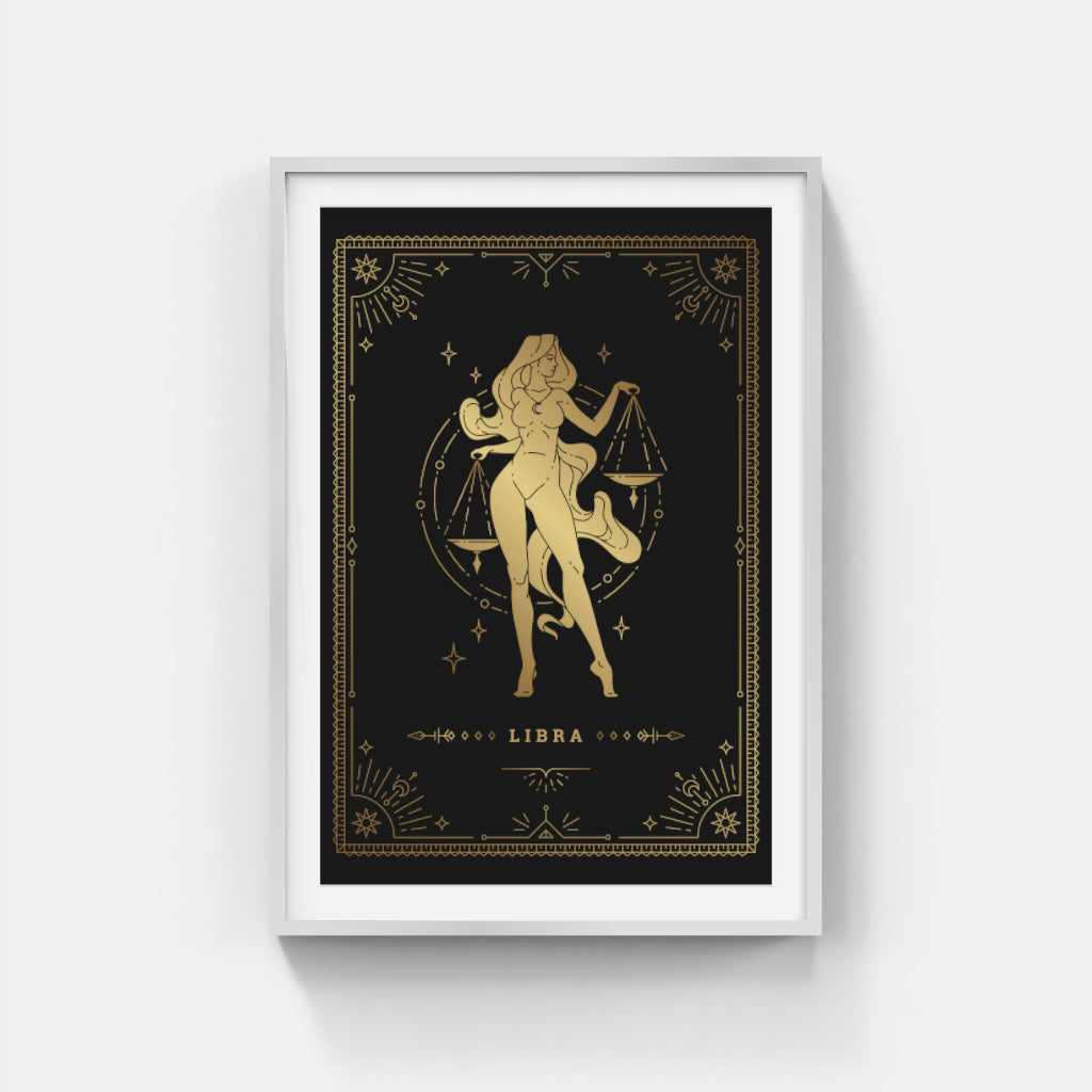 Golden Libra: Balance and Brilliance in Gold Wall Art