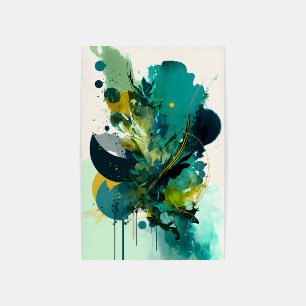 Emerald Eruption: An Abstract Green Explosion Wall Art