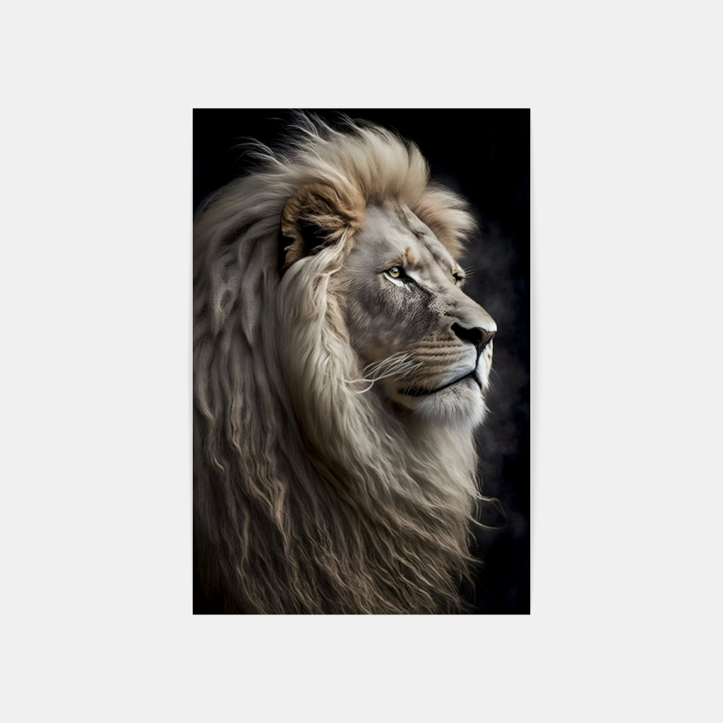 Midnight Majesty: Lion Portrait in Shadows Wall Art