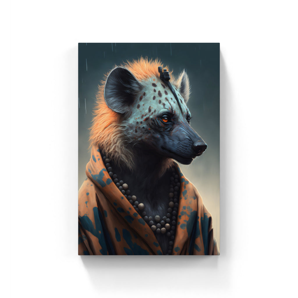 Dapper Hyena: Stylish in Clothing and Necklace Wall Art