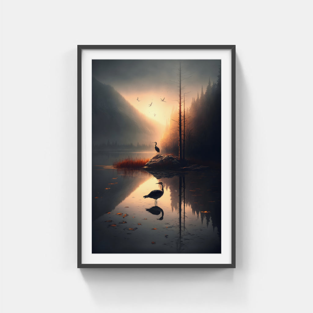 Sunset on River Wall Art Canvas Home Decor Prints Art Wall Pictures