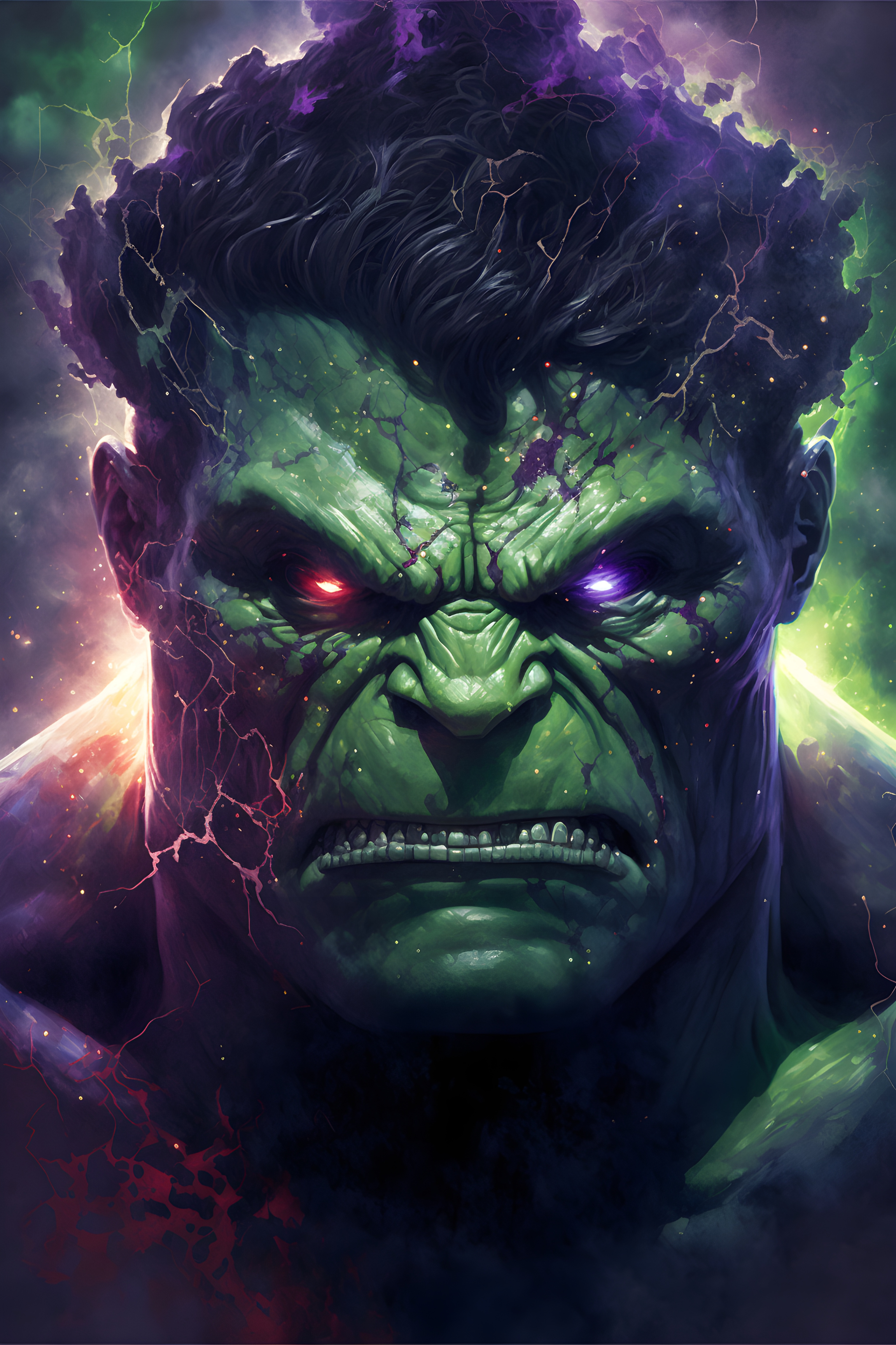 Fury Unleashed: Hulk’s Intense Expression Wall Art