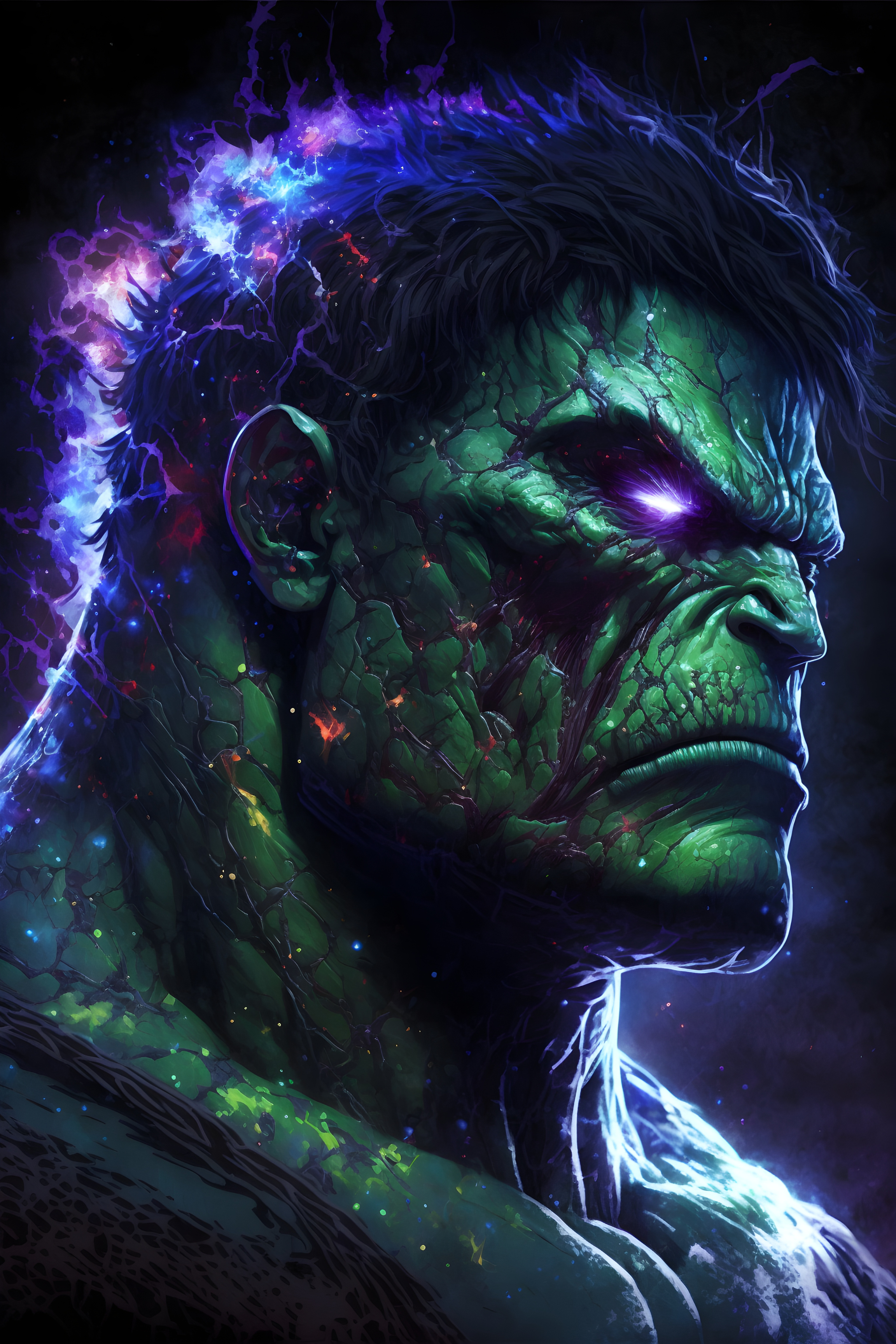 Rage Incarnate: Hulk's Furious Visage Wall Art