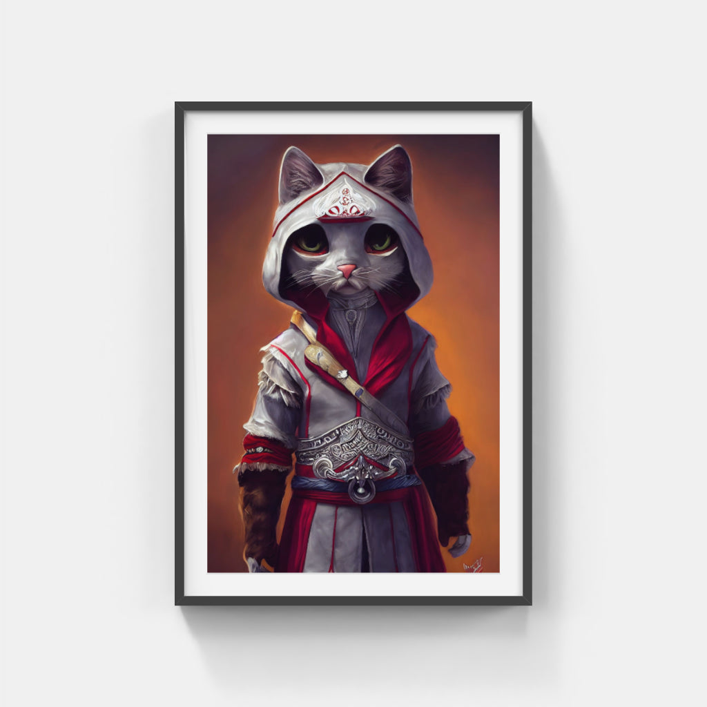 Sage Feline Elegance: The Wise Cat in Dress Wall Art