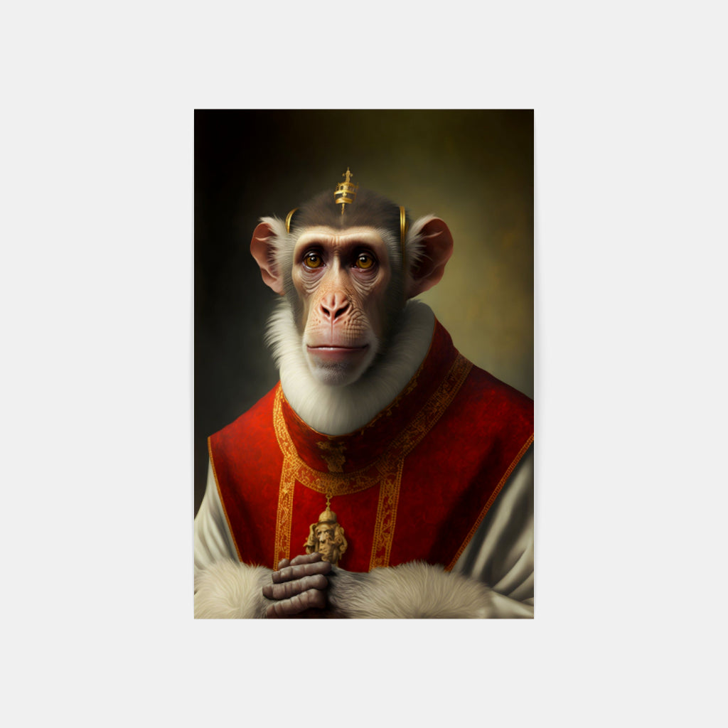 Primate Reverence: Chimpanzee Bishop Wall Art