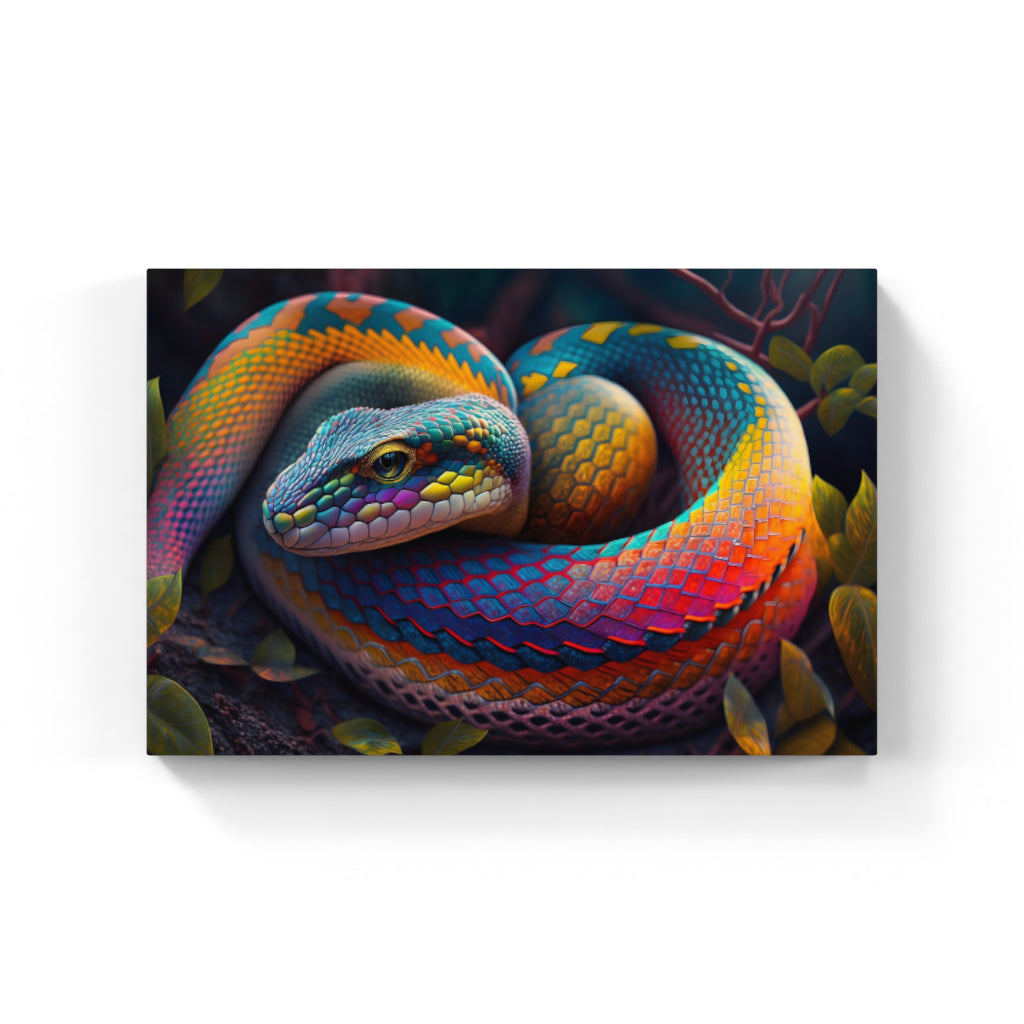 Rainbow Serpent: A Chromatic Dance of Scales and Shadows Wall Art