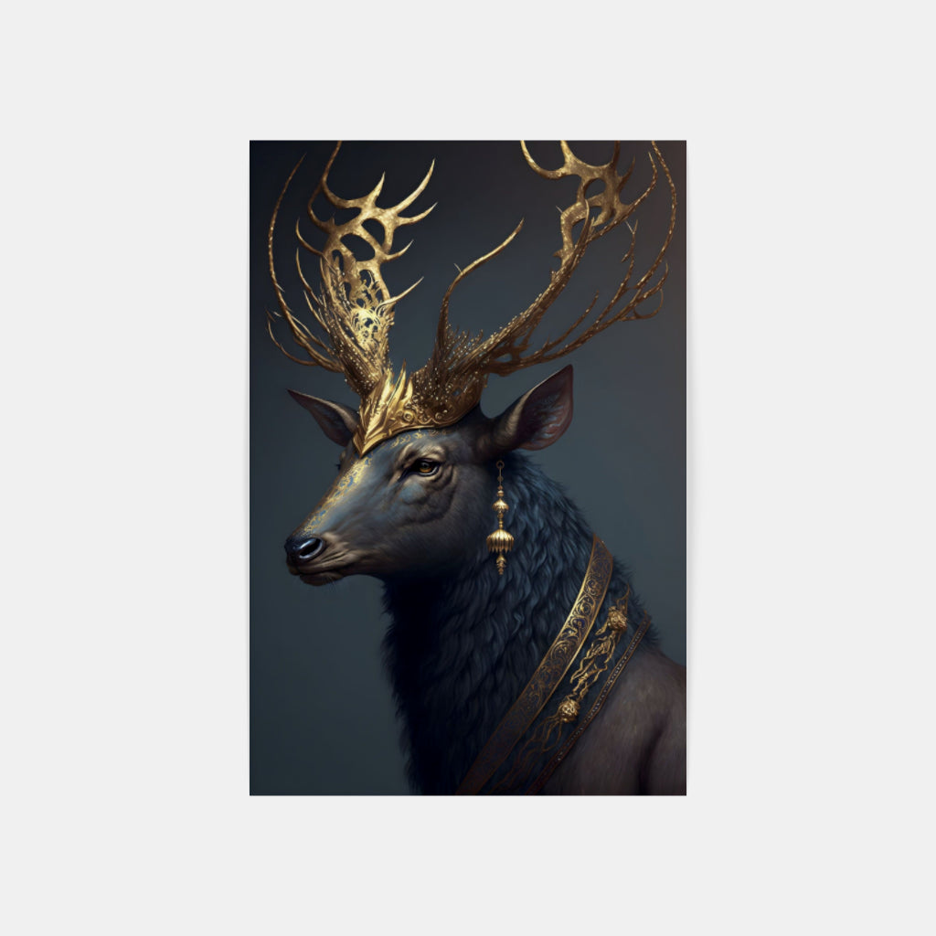 Golden Gazelle: Horns Aglow Wall Art