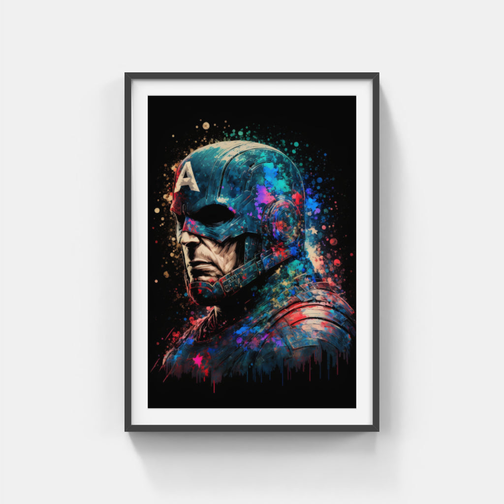 Captain America in Shadow: Defending in Darkness Wall Art