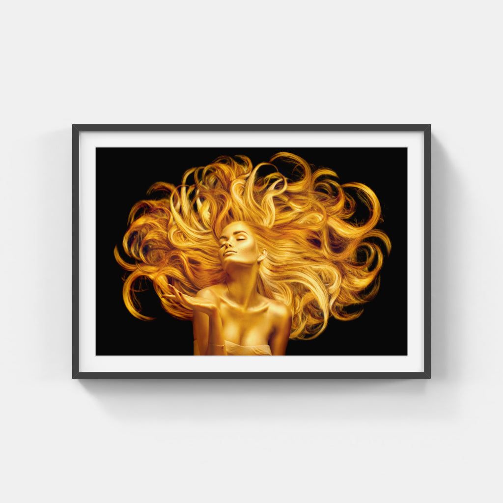 Golden Grace: The Radiant Woman Wall Art