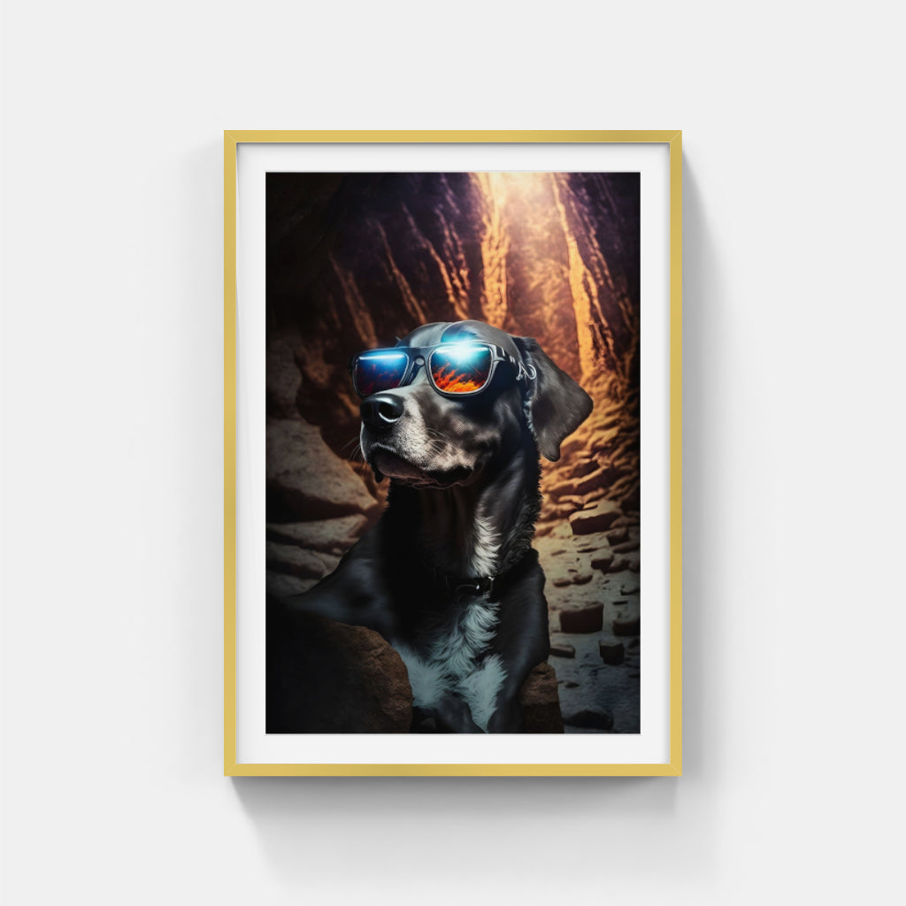 Shades of Adventure: Dog in Canyon Wall Art