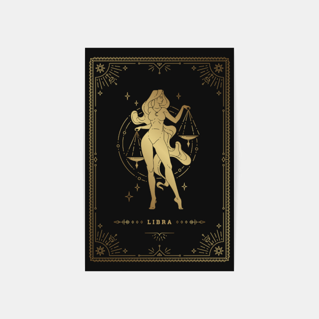 Golden Libra: Balance and Brilliance in Gold Wall Art