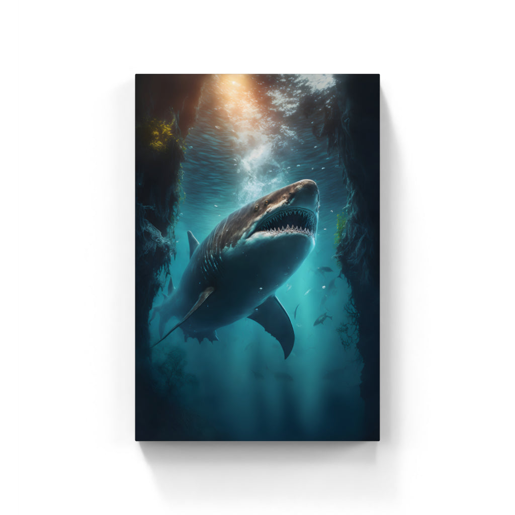 Crystal Depths: The Shark in Pristine Waters Wall Art