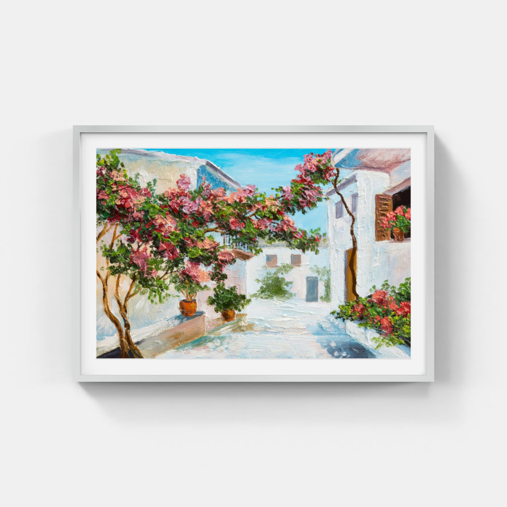 Village Painting Wall Art Canvas,Home Decor Prints, Art Wall Pictures