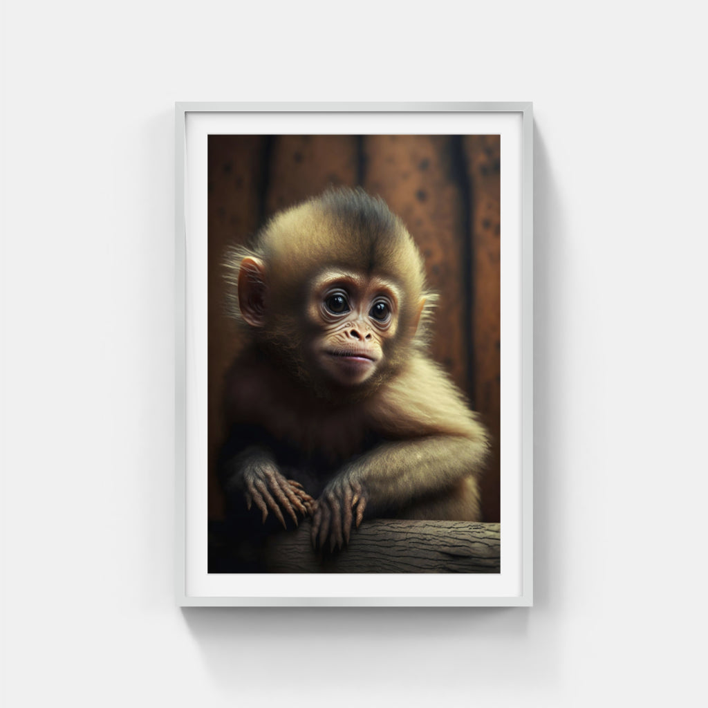 Chimpanzee Charm: Portrait of a Baby Wall Art