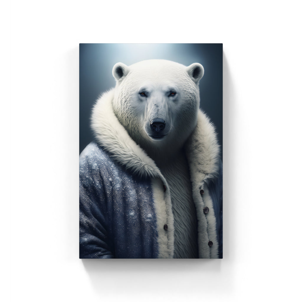 Cozy Majesty: The Polar Bear in Its Regal Robe Wall Art